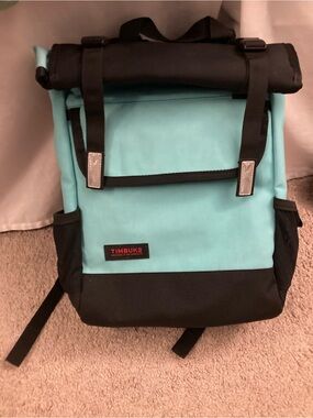 Timbuk2 Men’s Roll-Top Mini Backpack in Aqua and Black